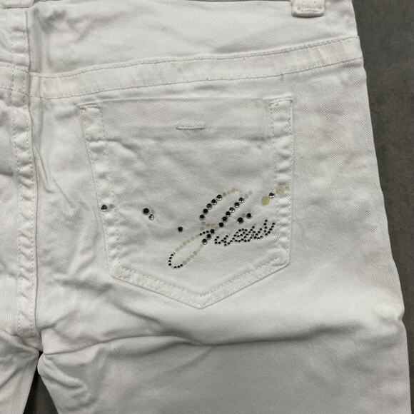 Guess Jeans Womens 29 White Daredevil Boot Bootcut Rhinestone Stretch Denim - Picture 11 of 11